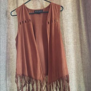 Almost Famous Fringe Boho/Western Faux Suede Vest